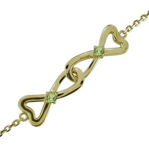  bracele Heart Infinity lady's peridot 10 gold Mugen 