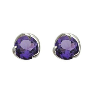  one bead amethyst men's earrings platinum simple amethyst men's earrings Christmas Point ..