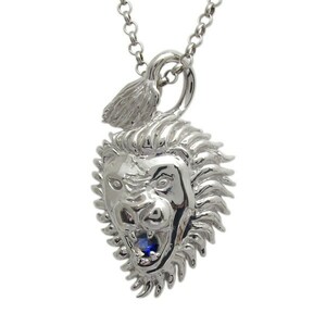  lion necklace sapphire 9 month birthstone men's pendant platinum Christmas Point ..