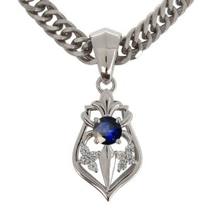  necklace men's silver flat chain 100 .. . chapter sapphire pendant 