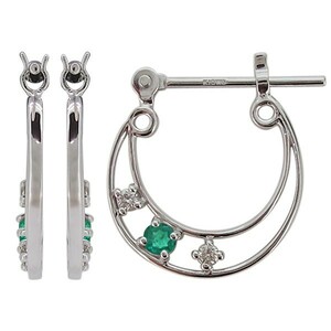  earrings lady's k Rossi ng earrings platinum emerald month moon 