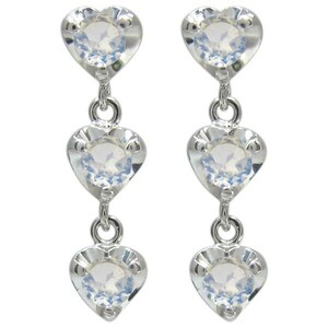  platinum Heart earrings trilogy earrings royal blue moonstone Christmas Point ..