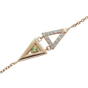  bracele lady's peridot 18 gold triangle breath 