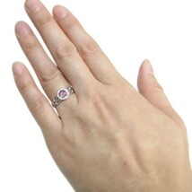 ピンクトルマリン アンティーク 婚約指輪 安い 取り巻き ゴージャス 大粒 K18 エンゲージリング_画像3