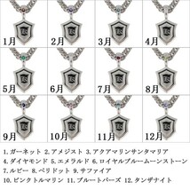 ネックレス イニシャル メンズ 喜平チェーン 10金 シールド 誕生石 ペンダント_画像7