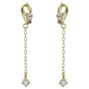  lady's earrings royal blue moonstone long earrings 18 gold simple chain 