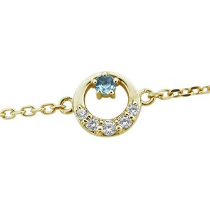  blue topaz anklet month motif breath star 18 gold 