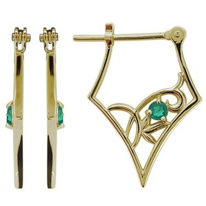  earrings lady's 18 gold hoop emerald k Rossi ng earrings ala Beth k design 