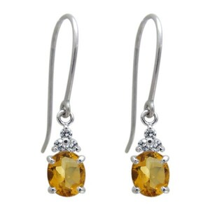  oval platinum earrings citrine hook earrings Christmas Point ..