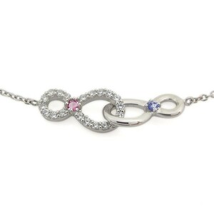  platinum anklet pink tourmaline bracele Infinity Mugen large Christmas Point ..