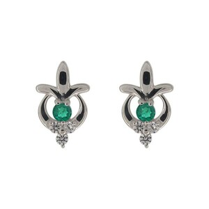  earrings platinum lady's emerald stud earrings antique on goods Christmas Point ..