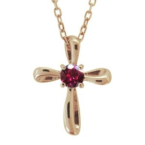 18 gold Cross men's ruby necklace pendant 