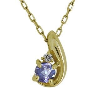 necklace lady's simple stylish 10 gold natural stone 12 month tanzanite pendant 