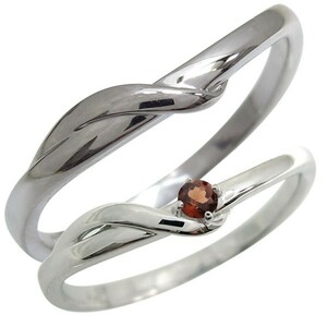 結婚指輪 プラチナ ペアリング 2本セット シンプル ガーネット マリッジリング クリスマス ポイント消化