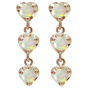  opal earrings Heart earrings trilogy earrings 18 gold 