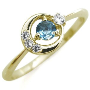  месяц узор кольцо голубой топаз K18 кольцо голубой топаз кольцо 
