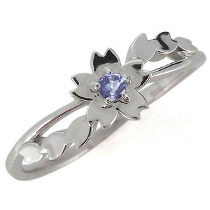  ring lady's silver ring Sakura tanzanite flower ring cheap Sakura 