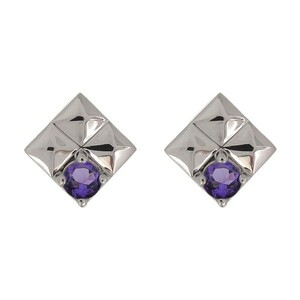  studs earrings natural stone amethyst platinum men's stud earrings 