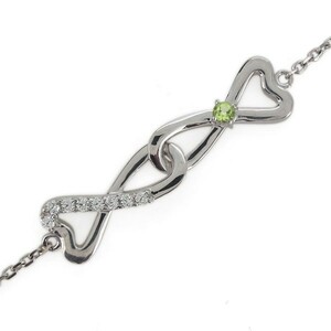  peridot anklet Heart Infinity Mugen lady's platinum bracele 