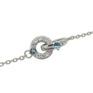  platinum Infinity double ring blue topaz bracele Christmas Point ..