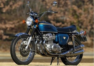 ホンダ ドリーム CB750 Four 絵画風 壁紙ポスター A2版594×420mm（はがせるシール式）001A2