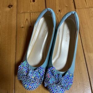 Hillsa Benu Pumps Light Blue Ribbon Glitter 23CM Hills Avenue