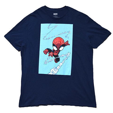 【XL】 マーベル コミカル スパイダーマン キャラクター Tシャツ メンズXL MARVEL アメコミ 大きいサイズ ビッグサイズ 古着 BA3506