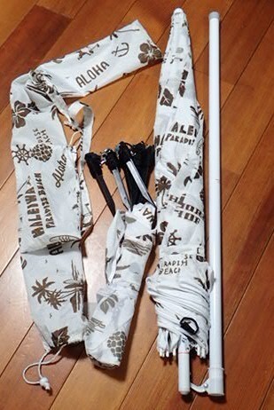 新品 送料無料 定価6千円 HALEIWA 2WAY パラソルタープ ドウシシャ ブラウン 直径150cm 日よけ 日除け 傘 サーフィン タープ