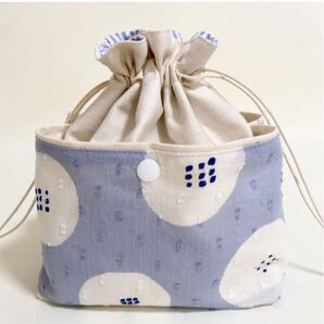 ハンドメイド バッグ 巾着バッグ 巾着ポーチ あんぱん柄