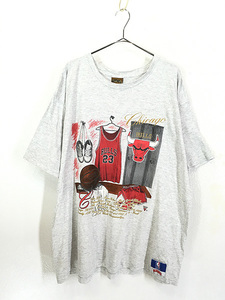 古着 90s USA製 NBA Chicago Bulls ブルズ ベンチルーム グラフィック Tシャツ XL 古着