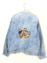 古着 90s Disney Mickey ミッキー 大集合 デニム ジャケット Gジャン M 古着_画像1