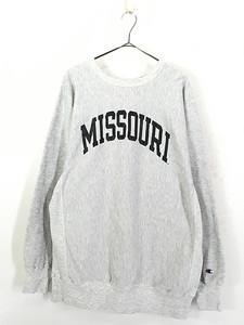 古着 90s Champion Reverse Weave 「MISSOURI」 アーチ プリント 2トーン リバース スウェット XXL 古着