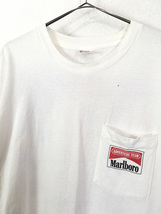 古着 90s USA製 Marlboro 「ADVENTURE TEAM」 ボート レース ポケット Tシャツ ポケT M位 古着_画像2