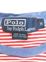 古着 90s Polo Ralph Lauren ワンポイント マリン ボーダー トリム Tシャツ M 古着_画像7