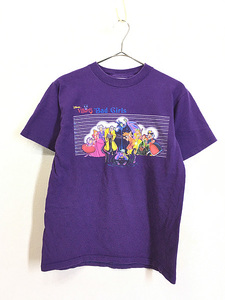  lady's old clothes 90s USA made Disney [Villains Bad Girls] gorgeous vi Ran z T-shirt M old clothes 