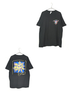 古着 90s Hard Rock Cafe × Eric Clapton 太陽 アート ハードロック Tシャツ L位 古着