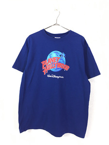 古着 90s USA製 PLANET HOLLYWOOD 「Walt Disny World」 BIG ロゴ Tシャツ L 古着