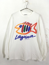 古着 90s 魚 カラフル 「LAGUNA」 グラフィック デザイン プリント 長袖 Tシャツ ロンT XL 古着_画像1