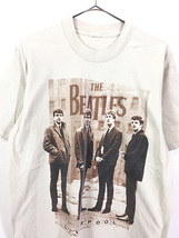 古着 90s The Beatles 「LIVERPOOL」 メンバー フォト ミュージック バンド Tシャツ L位 古着_画像2