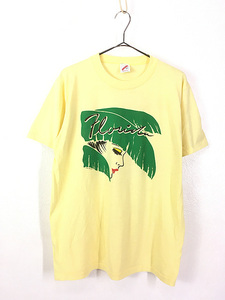 古着 80s USA製 美女 横顔 レトロ グラフィック アート Tシャツ L 古着