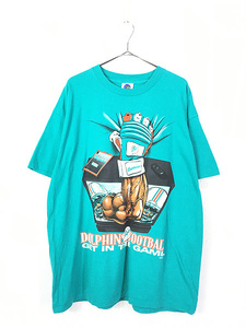 古着 90s USA製 NFL Miami Dolphins ドルフィンズ フットボール Tシャツ XL 古着