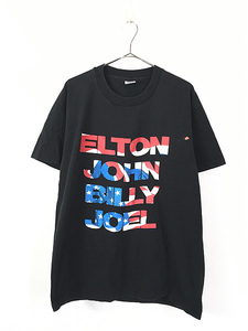古着 90s USA製 Elton John & Billy Joel 全米 ツアー ロック ミュージック Tシャツ XL 古着