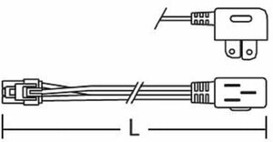 給電コネクタープラグタイプ Ｌ＝３００ｍｍ 白 RK605N