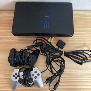 ジャンク プレステ2 SCPH-39000RC 本体 コントローラー2個 レトロゲーム機 取説付き