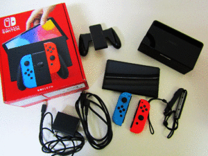 美品　Nintendo Switch ニンテンドースイッチ 有機ELモデル HEG-S-KABAA(JPN) ネオンブルー・ネオンレッド