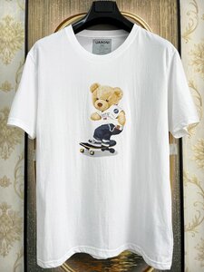 最高峰EU製&定価3万◆UABONI&NASA*T-shirt*Paris*ユアボニ*パリ発◆米国産スーピマコットン 半袖Tシャツ スケートボード クマ M/46