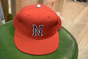 デッドストック品USA製ビンテージNEW ERAニューエラMAJOR LEAGUEメジャーリーグPRO MODELプロモデル6パネルキャップ赤ストリートnt5999