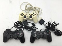 ♪▲【SONY ソニー】PS2本体 1台/コントローラー 3個 計4点セット SCPH-90000 他 まとめ売り品 0808 2_画像2