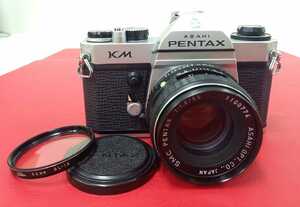■A PENTAX KM SMC F1.8 55mm シャッター、露出計OK ボディ フィルムカメラ レンズ ペンタックス 