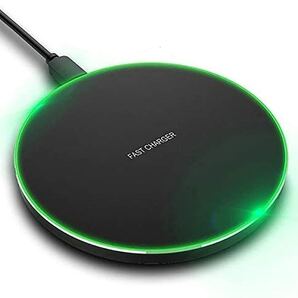 Qi急速 QC3.0 PD 15W 置くだけ ワイヤレス充電器 ブラック